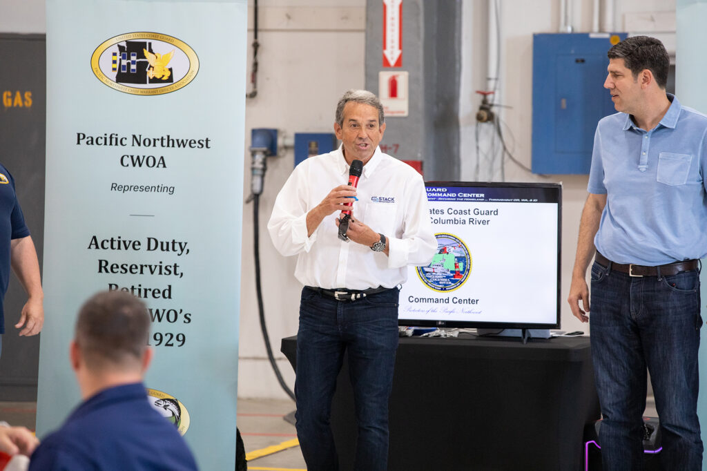 Jim Linkous, STACK SVP, Client Executive, and Brian Cox, CEO, STACK Americas, kick off annual fishing tournament.