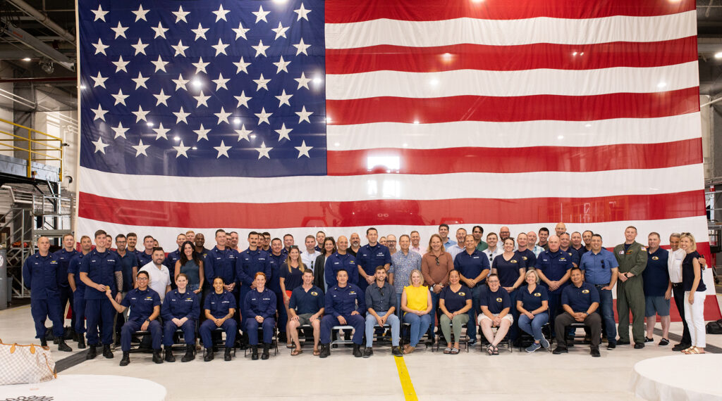 Heroes of the Sea attendees gather with U.S. Coast Guard Sector Columbia River in Astoria, OR.